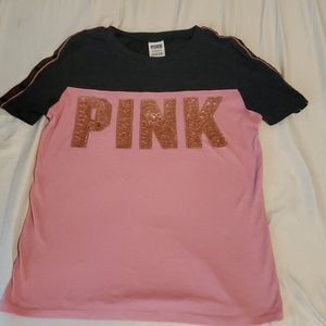 PINK shirt with ROSE GOLD sequence